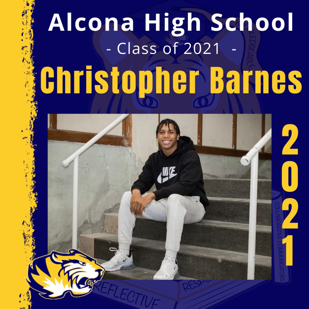 Today’s senior spotlight is Christopher Barnes! Congratulations, Christopher! We look forward to seeing what your future holds as an Alcona Alumni. #ACSClassof2021 #SeniorSpotlight #TigerPride #DecisionDay