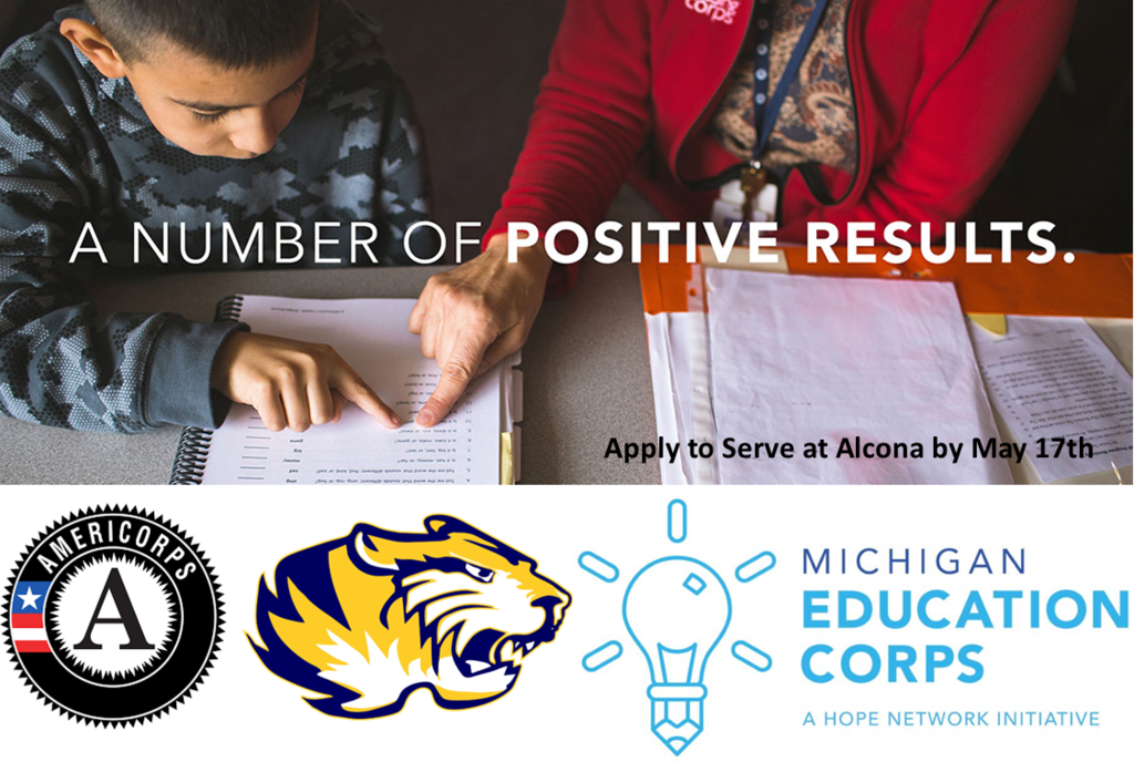 Support our students and help them gain the confidence and skills needed to succeed. We’re looking for individuals to serve as AmeriCorps members this summer (June 14 - August 14) with Michigan Education Corps Summer Corps. Applications close on May 17th. Make sure to select ‘Alcona’ as the city you would like to serve! Learn more and apply at https://bit.ly/MECsummer20 Position description available at https://drive.google.com/file/d/18xUyPRdB0j9AB5iLlUqbKcwd3KBd1Wt7/view?usp=sharing