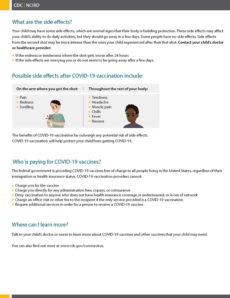 Children 12 and older are now eligible for the COVID-19 vaccine. To schedule your child's vaccine you can phone Alcona Health Center at (989) 736-9819 or reach out to your family's primary care provider or child's pediatrician.