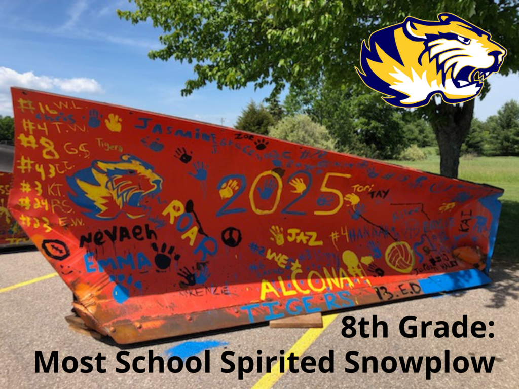 The results are in… the most school spirited snowplow winners are the Alcona Middle School 8th graders! Thank you to the Alcona County Road Commission for partnering with us for this activity! #TigerPride #SchoolSpirit #Classof2025