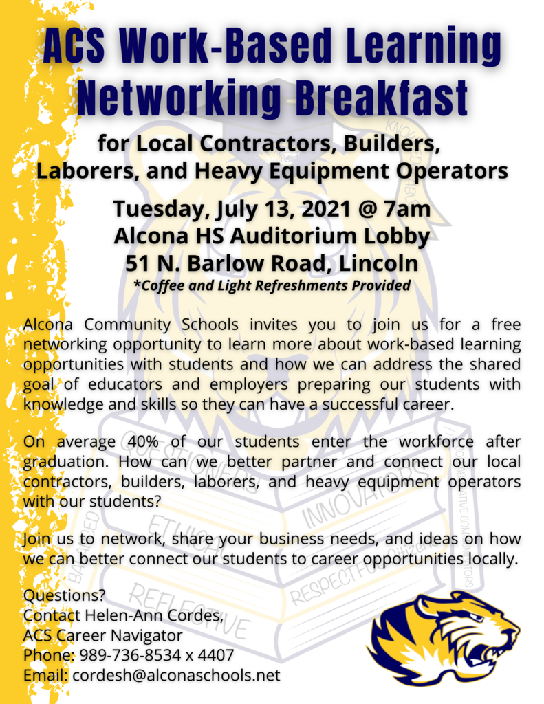 We’re excited for our WBL Networking Breakfast for local contractors, builders, laborers, and heavy equipment operators tomorrow, July 13 at 7am. We can’t wait to learn more about how we can better partner and connect our local contractors, builders, laborers, and heavy equipment operators with our students.