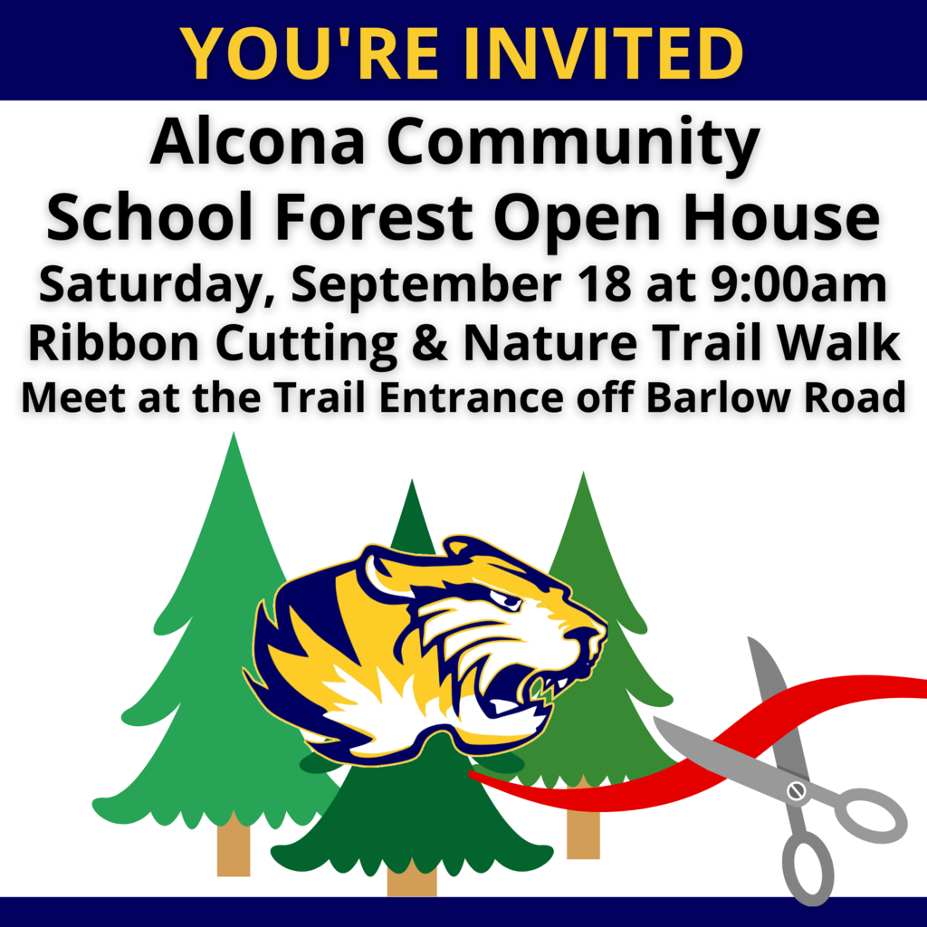 In the spring of 2019 ACS purchased 43 acres of forested land adjacent to our elementary. Join us on Saturday, September 18 at 9am for our official School Forest Open House! We will be hosting a ribbon cutting ceremony and community trail walk. Meet at our school forest entrance off Barlow Road. #TigerPride
