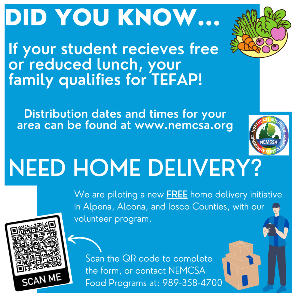 All ACS families qualify for The Emergency Food Assistance Program since all our students receive free lunch. For more information scan the QR code or visit bit.ly/3Iy52ih