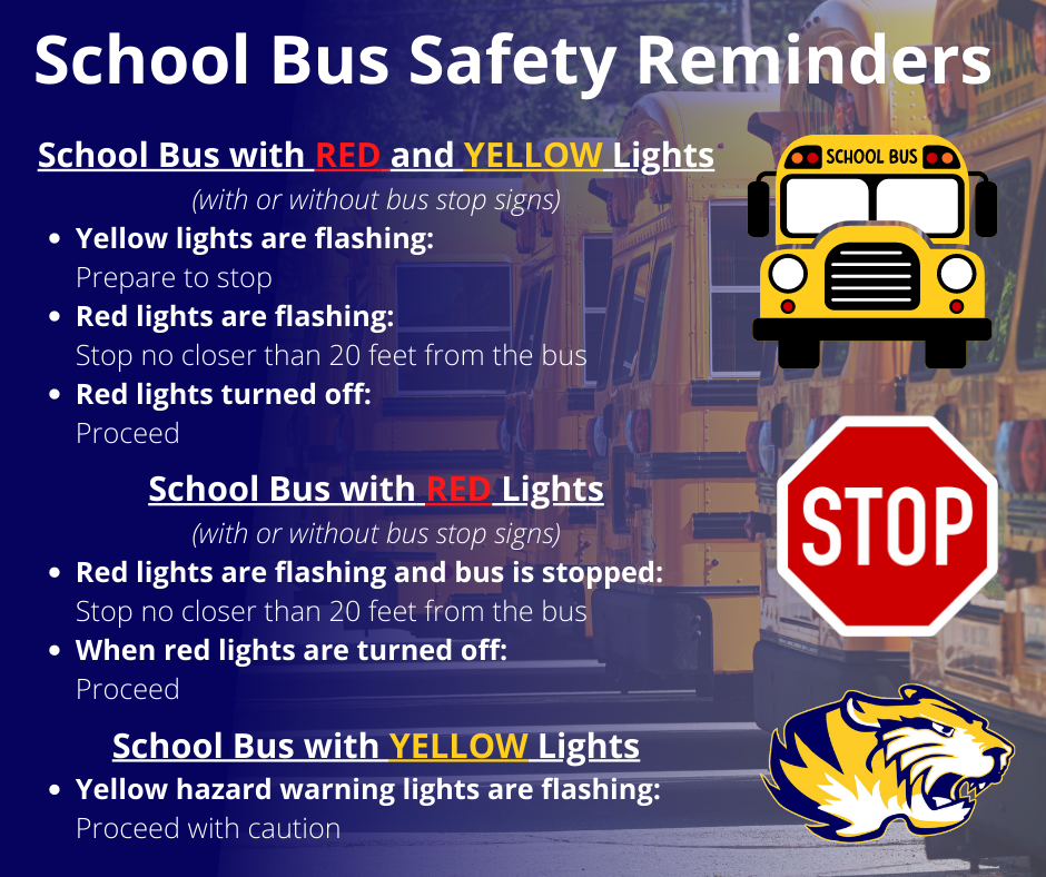 Tomorrow is our 1st day of school! Remember to set your alarm clock and that flashing red lights on a school bus means ALL directions must stop. Please help keep our students safe. #AlconaSchools 