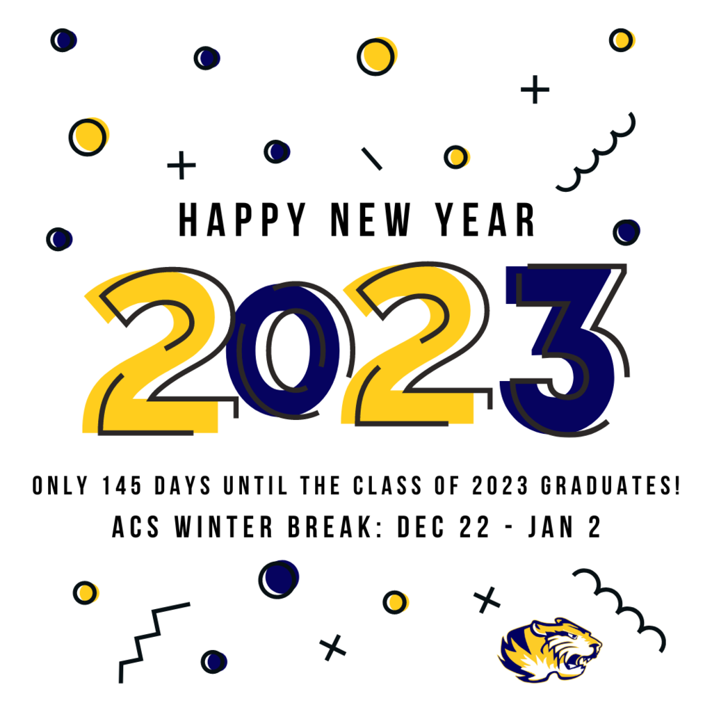 Happy New Year! Reminder: There is no school tomorrow, Monday, January 2nd. School will resume on Tuesday, January 3rd. To see our master calendar for the 2022-23 school year visit: bit.ly/3dej8d9