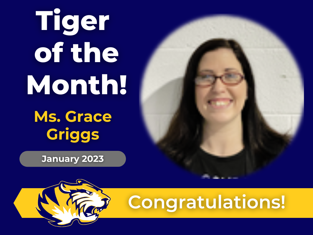 Congratulations to our January Tiger of the Month, Ms. Grace Griggs and to all the team members nominated! Tiger of the Month nominations are made by peers and serve as a way to recognize a team member that goes above and beyond. One winner is randomly selected each month from the nominations. Congratulations to Ms. Griggs for being selected as Tiger of the Month. Peers nominated Grace for always being helpful and going the extra mile! Thank you for all you do, Ms. Griggs! #AlconaSchools #TigerPride #TigeroftheMonth 