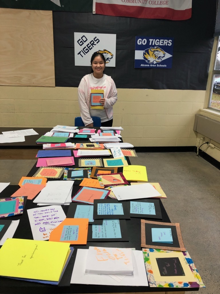 In honor of the Thanksgiving holiday middle and high school students made cards to show how thankful they are for staff at Alcona Community Schools and the dedication they have to our student’s education. Thank you, Alcona students! 